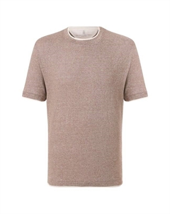 Футболка изо льна и хлопка Brunello cucinelli