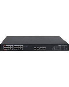 Коммутатор неуправляемый DH-PFS3220-16GT-240 (L2) 18x1Гбит/с 2SFP 16PoE 240W Dahua