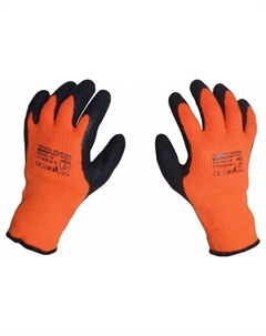 Перчатки NM007-OR/BLK 8 акрил, 2 слоя, вспененный латекс, ладонь и напалки с тыльной стороны, манжет, удлиненный напульсник с цветовой индикаци Scaffa
