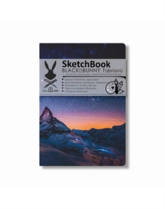 Скетчбук с бумагой Fabriano "Одинокая гора" А6 64 л 110 г Black bunny