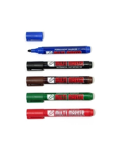 Маркер перманентный "Multi Marker" 3 мм с круглым наконечником, черный Crown