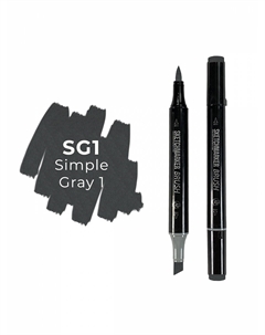 Маркер двухсторонний на спиртовой основе Brush Цвет Простой серый 1 Sketchmarker