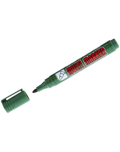 Маркер перманентный "Multi Marker" 3 мм с круглым наконечником, зеленый Crown