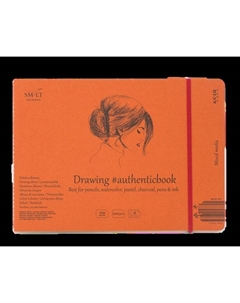 Скетчбук SMLT Mixed media #authenticbook (белый) с резинкой 24,5x18,4 см 18 л 200 г Smltart