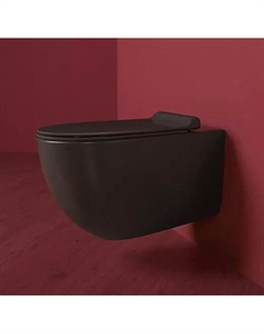 Унитаз подвесной Vignoni с крышкой, черный матовый (VI18 nero) Simas