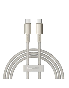 Кабель USB Type-C-USB Type-C, экранированный, быстрая зарядка, 3А, 100 Вт, 1 м, золотистый, Baseus Tungsten P10319800G21-00 (P10319800G21-00)