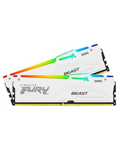 Комплект памяти DDR5 DIMM 64Gb (2x32Gb), 5600MHz, CL36, 1.25V, FURY Beast White RGB EXPO (KF556C36BWEAK2-64) Retail Kingston