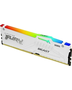 Память DDR5 DIMM 16Gb, 5200MHz, CL40, 1.25V, FURY Beast White RGB (KF552C40BWA-16) Retail Kingston