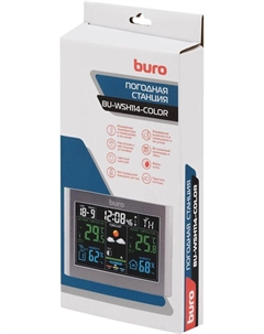 Метеостанция с беспроводным датчиком, температура в помещении / температура снаружи / влажность в помещении / влажность снаружи, черный, Buro BU-WSH114-COLOR (BU-WSH114-COLOR)
