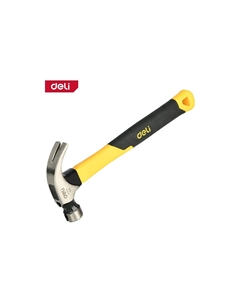 Молоток-гвоздодер универсальный, рукоять фиберглас обрезиненный, боек кованая сталь 225 г, DL5001F (DL5001F) Deli