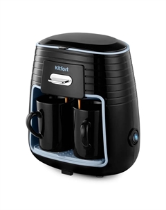 Кофеварка капельная Kitfort КТ-7447, 450 Вт, кофе молотый, 250 мл, черный/голубой (КТ-7447)