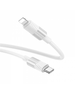Кабель USB Type-C(m)-Lightning 8-pin(m), 3А, 27 Вт, 1 м, белый, Borofone BX106