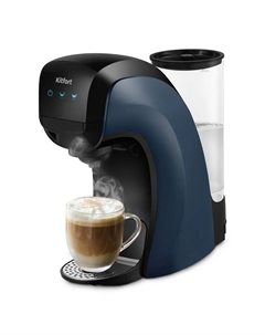 Кофеварка рожковая Kitfort КТ-7462, 1.45 кВт, кофе капсульный / молотый, 850 мл, синий/черный (КТ-7462)