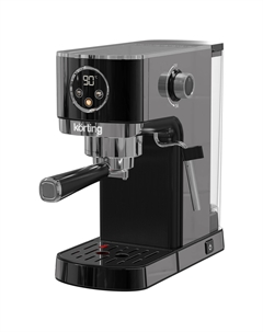 Кофеварка рожковая KORTING KCM 1002 EN, 1.35 кВт, кофе молотый, 1.2 л, капучинатор, дисплей, черный Korting