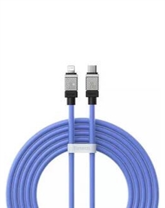 Кабель USB Type-C(M)-Lightning 8-pin(M), экранированный, быстрая зарядка, 2.4А, Power Delivery 20 Вт, 2 м, синий, Baseus CoolPlay (CAKW000103)