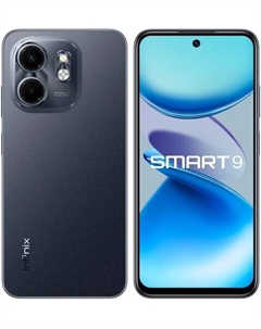 Смартфон Infinix SMART 9, 6.7" 1600x720 IPS, MediaTek Helio G81, 3Gb RAM, 128Gb, 3G/4G, Wi-Fi, BT, 2xCam, 2-Sim, 5000 мА⋅ч, USB Type-C, Android 14 (Go Edition), черный