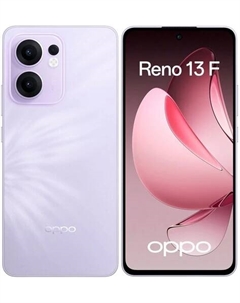 Смартфон OPPO Reno13 F, 6.67" 2400x1080 AMOLED, MediaTek Helio G100, 8Gb RAM, 512Gb, 3G/4G, NFC, Wi-Fi, BT, 3xCam, 2-Sim, 5.8 А·ч, USB Type-C, Android 15, фиолетовый Oppo