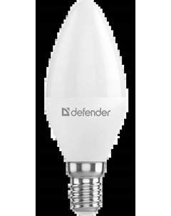 Лампа светодиодная E14 свеча/C37, 10 Вт, 6500 K/холодный свет, 830лм, 220 В, Defender C37-10W-865-E14 (95117)