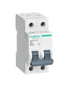 Выключатель автоматический Systeme Electric BA City9 Set двухполюсный (2P/2П) 10А B 6 kA (C9F16210) Systeme electric