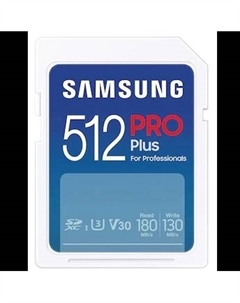 Карта памяти 512Gb SDXC PRO Plus Class 10 UHS-I U3 V30 A2 (MB-SD512S/APC/EU) Samsung