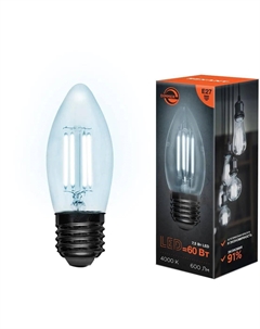 Лампа светодиодная E27 свеча/CN, 7.5 Вт/белый нейтральный, 600лм, филаментная, 220 В, 10 шт., REXANT (604-090) Rexant