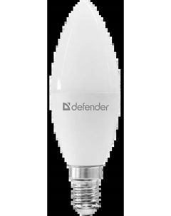 Лампа светодиодная E14 свеча/C37, 12 Вт, 6500 K/холодный свет, 990лм, 220 В, Defender C37-12W-865-E14 (95129)