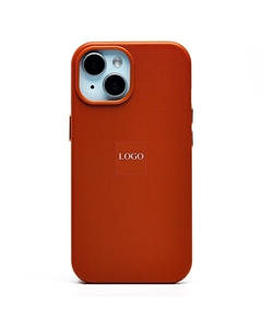 Чехол-накладка ORG SM002 SafeMag для смартфона Apple iPhone 15, экокожа, серо-коричневый (222504) Org