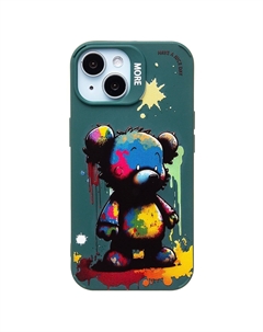 Чехол-накладка Activ SC335 для смартфона Apple iPhone 15, TPU, темно-зеленый (кот) (227037)