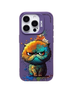 Чехол-накладка Activ SC335 для смартфона Apple iPhone 15 Pro, TPU, фиолетовый (кот) (227027)