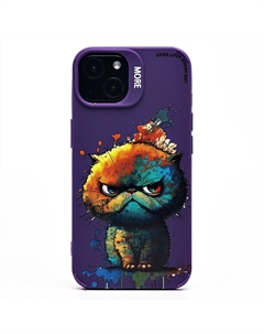 Чехол-накладка Activ SC335 для смартфона Apple iPhone 13, TPU, фиолетовый (кот) (227069)