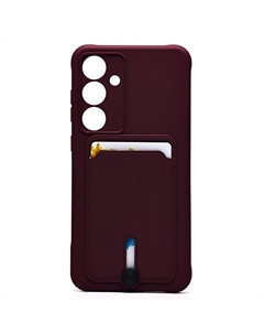 Чехол-накладка Activ SC304 с картхолдером для смартфона Samsung Galaxy S24FE, силикон, бордовый (237266)