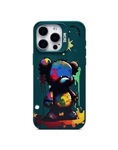 Чехол-накладка Activ SC335 для смартфона Apple iPhone 15 Pro Max, TPU, темно-зеленый (медведь) (227025)