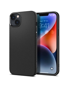 Чехол-накладка Spigen Liquid Air для смартфона Apple iPhone 14 Plus, резина, черный (ACS04891)