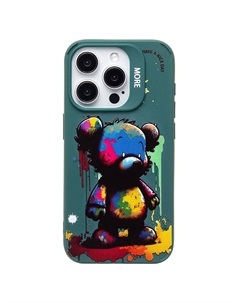 Чехол-накладка Activ SC335 для смартфона Apple iPhone 15 Pro, TPU, темно-зеленый (медведь) (227031)