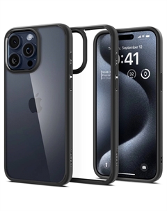 Чехол-накладка Spigen Ultra Hybrid для смартфона Apple iPhone 15 Pro, поликарбонат/термопластичный полиуретан (TPU), черный (ACS06713)