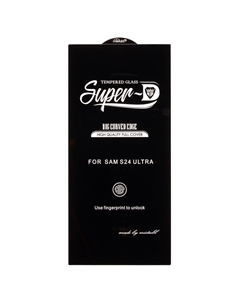 Защитное стекло Activ SUPER 3D для экрана смартфона Samsung Galaxy S24 Ultra, Full Screen/Full Glue, поверхность глянцевая, черная рамка, 2.5D (238747)