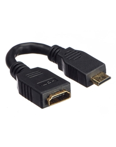 Кабель-переходник (адаптер) HDMI(19F)-Mini HDMI(19M), 10 см, черный (52638) Netko
