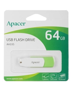Флешка 64Gb USB 2.0 AH335, белый/зеленый (AP64GAH335G-1) Apacer