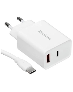 Сетевое зарядное устройство Xenium X252 25 Вт, USB, EU, USB type-C, Quick Charge, PD, белый (CCX252CW/00), кабель USB Type C