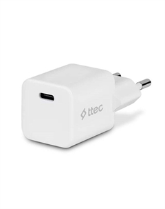 Сетевое зарядное устройство TTEC SmartCharger 20 Вт, EU, USB type-C, PD, белый (2SCP01CB), кабель USB Type C Ttec