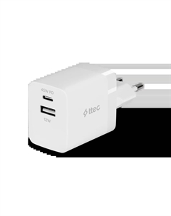 Сетевое зарядное устройство TTEC SmartCharger 45 Вт, USB, EU, USB type-C, Quick Charge, PD, белый (2SCP02B) Ttec
