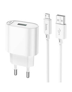 Сетевое зарядное устройство Hoco C109A 18 Вт, USB, Quick Charge, 3А, белый (6931474784827)