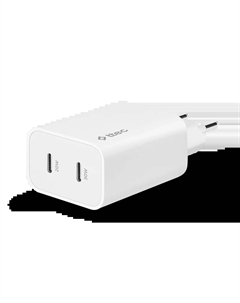 Сетевое зарядное устройство TTEC SmartCharger 50 Вт, EU, 2xUSB type-C, Quick Charge, PD, белый (2SCG01B) Ttec
