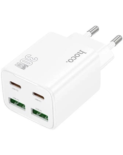 Сетевое зарядное устройство Hoco Fundador N56 30 Вт, 2xUSB, EU, 2xUSB type-C, PD, белый (32508)