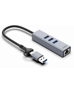 Сетевая карта DLA-GEUCH3, 1xRJ-45, 1 Гбит/с, USB 3.0 Type-A/Type-C, Retail (DLA-GEUCH3) Digma