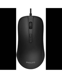 Мышь проводная SPK7214, 1600dpi, оптическая светодиодная, USB, черный (SPK7214B/60) Philips