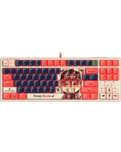 Клавиатура проводная Bloody AT87 Proxy Boom, механическая, подсветка, USB, бежевый/красный (AT87) A4tech