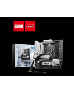 Материнская плата B760M PROJECT ZERO, Socket1700, Intel B760, 4xDDR5 DIMM, 2PCI-Ex16, 4SATA3, 7.1-ch, 2.5GLAN, 5 USB 3.2, 2 USB Type-C, HDMI, DP, mATX, Retail Msi