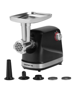 Электрическая мясорубка Polaris PMG 2582, 2.5 кВт, 2.7 кг/мин, серебристый/черный