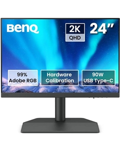 Монитор 24.1" PhotoVue SW242Q IPS, 2560x1600 (16:10), 400кд/м2, 5 мс, 178°/178°, HDMI, DisplayPort, USB Type-C, USB-Hub, серый (SW242Q) Benq